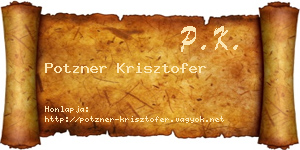 Potzner Krisztofer névjegykártya